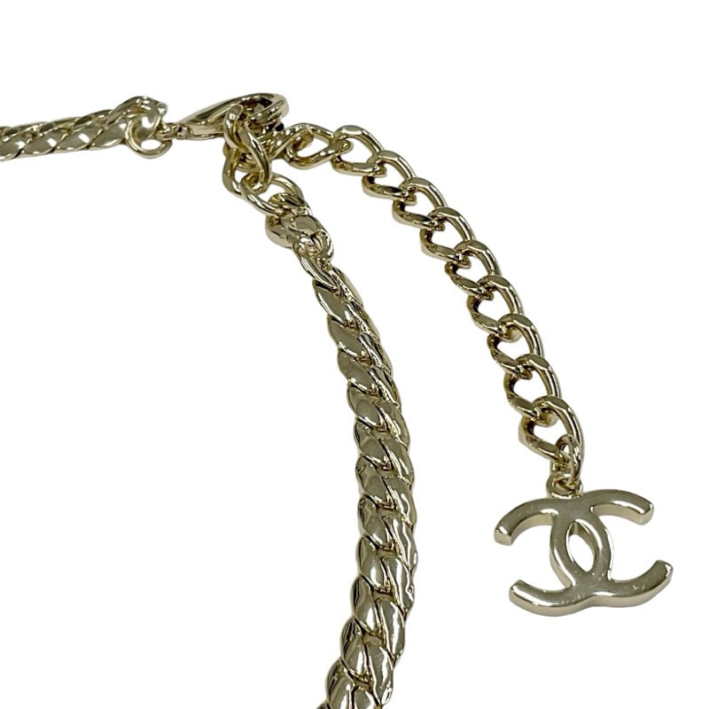 Chanel CHANEL necklace pendant choker gold coco mark rhinestone