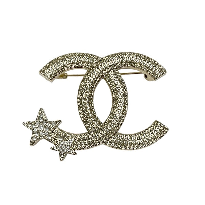 Chanel CHANEL Brooch Corsage Gold Coco Mark Star Star Rhinestone