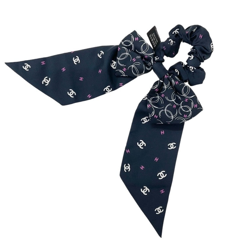 シャネル CHANEL ヘアアクセサリー ネイビー ホワイト ピンク ココ