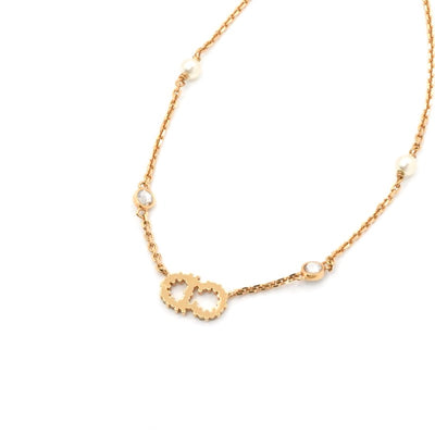 クリスチャンディオール CHRISTIAN DIOR CLAIR D LUNE ネックレス ペンダント チョーカー ゴールド CDロゴ ラインストーン