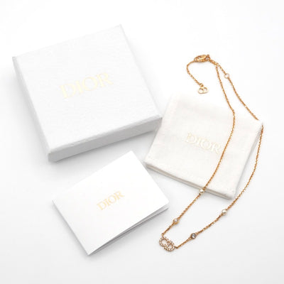 クリスチャンディオール CHRISTIAN DIOR CLAIR D LUNE ネックレス ペンダント チョーカー ゴールド CDロゴ ラインストーン