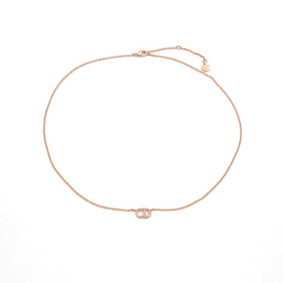 クリスチャンディオール CHRISTIAN DIOR CLAIR D LUNE ネックレス ペンダント チョーカー ピンクゴールド ロゴ ラインストーン