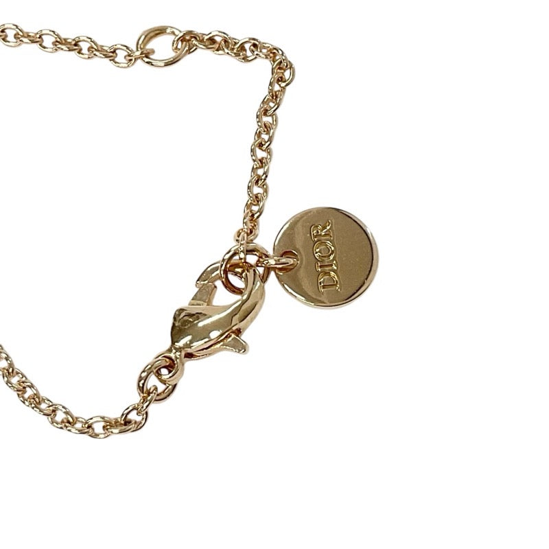 Christian Dior CHRISTIAN DIOR CLAIR D LUNE Necklace Pendant Choker Pink Gold Logo Rhinestone