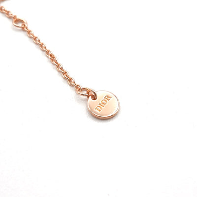 クリスチャンディオール CHRISTIAN DIOR CLAIR D LUNE ネックレス ペンダント チョーカー ピンクゴールド ロゴ ラインストーン