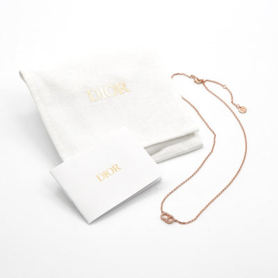 クリスチャンディオール CHRISTIAN DIOR CLAIR D LUNE ネックレス ペンダント チョーカー ピンクゴールド ロゴ ラインストーン