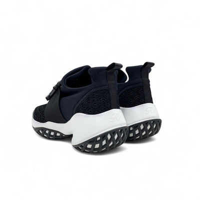 ロジェヴィヴィエ Roger Vivier ヴィヴラン スニーカー 靴 シューズ ファブリック ブラック ホワイト 黒 ストラスバックル ビジュー