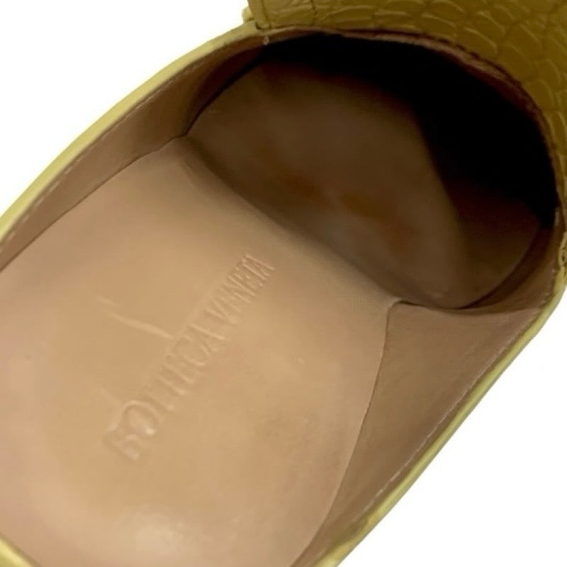 ボッテガヴェネタ BOTTEGAVENETA パンプス 靴 シューズ レザー イエロー ミュール クロコ型押し