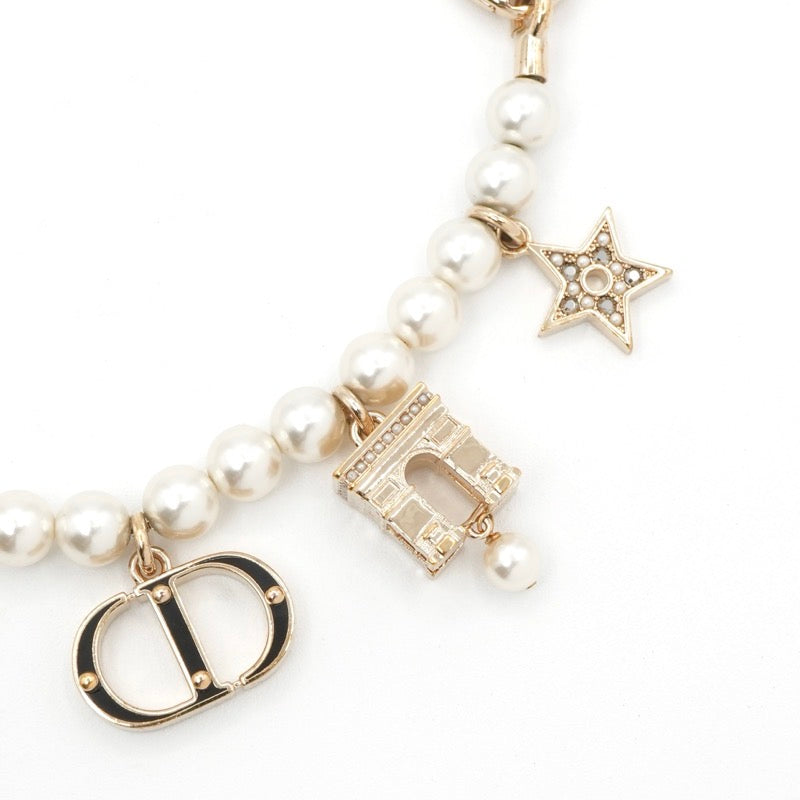 クリスチャンディオール CHRISTIAN DIOR チャーム ゴールド ロゴ パール ラインストーン クローバー スター