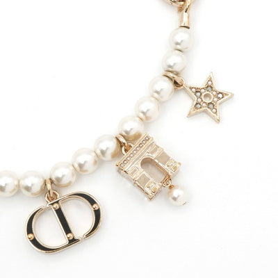 クリスチャンディオール CHRISTIAN DIOR チャーム ゴールド ロゴ パール ラインストーン クローバー スター