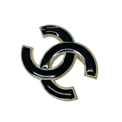 Chanel CHANEL Brooch Corsage Black Gold Coco Mark