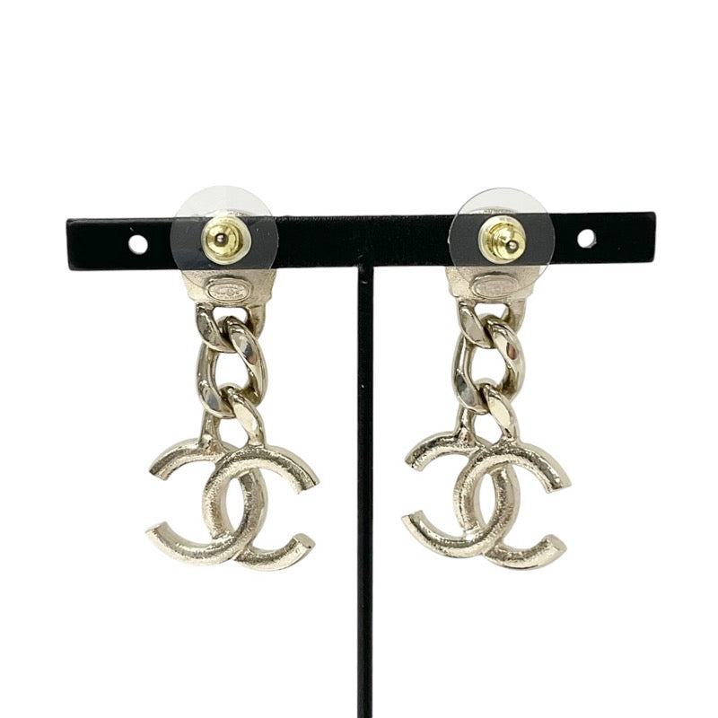 Chanel Earrings Gold Coco Mark Rhinestone Bijoux