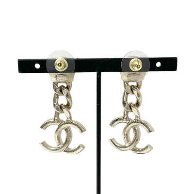 Chanel Earrings Gold Coco Mark Rhinestone Bijoux