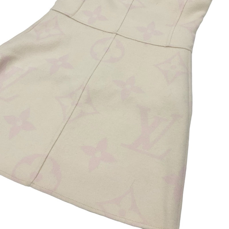 ルイヴィトン LOUIS VUITTON ワンピース ベージュ ピンク 未使用 ジャイアントモノグラム センタージップ ノースリーブ