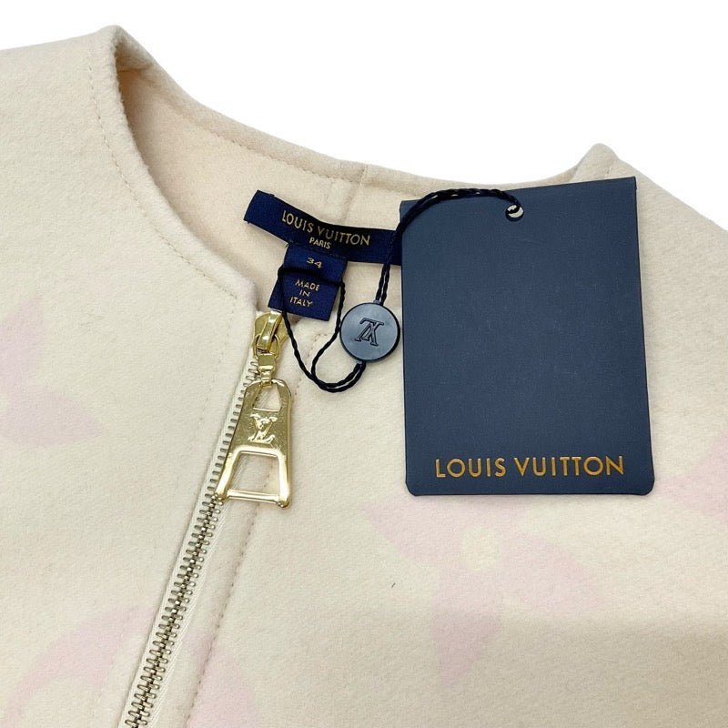 ルイヴィトン LOUIS VUITTON ワンピース ベージュ ピンク 未使用 ジャイアントモノグラム センタージップ ノースリーブ