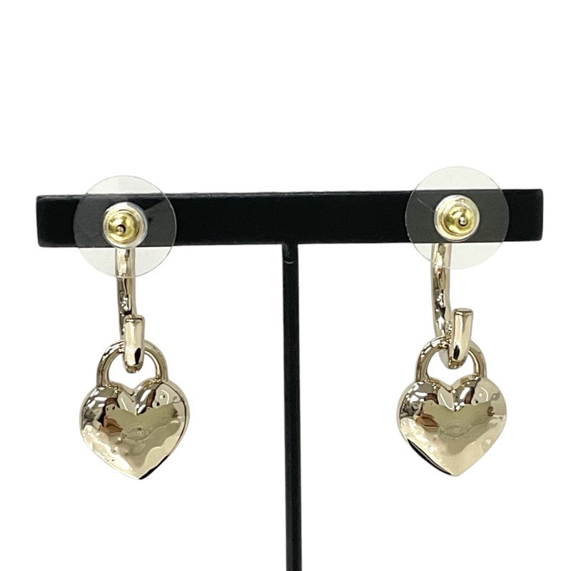 Chanel Earrings Gold Hoop Earrings Coco Mark Heart