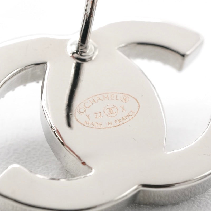 シャネル CHANEL ピアス イヤリング シルバー ココマーク ターンロック ラインストーン