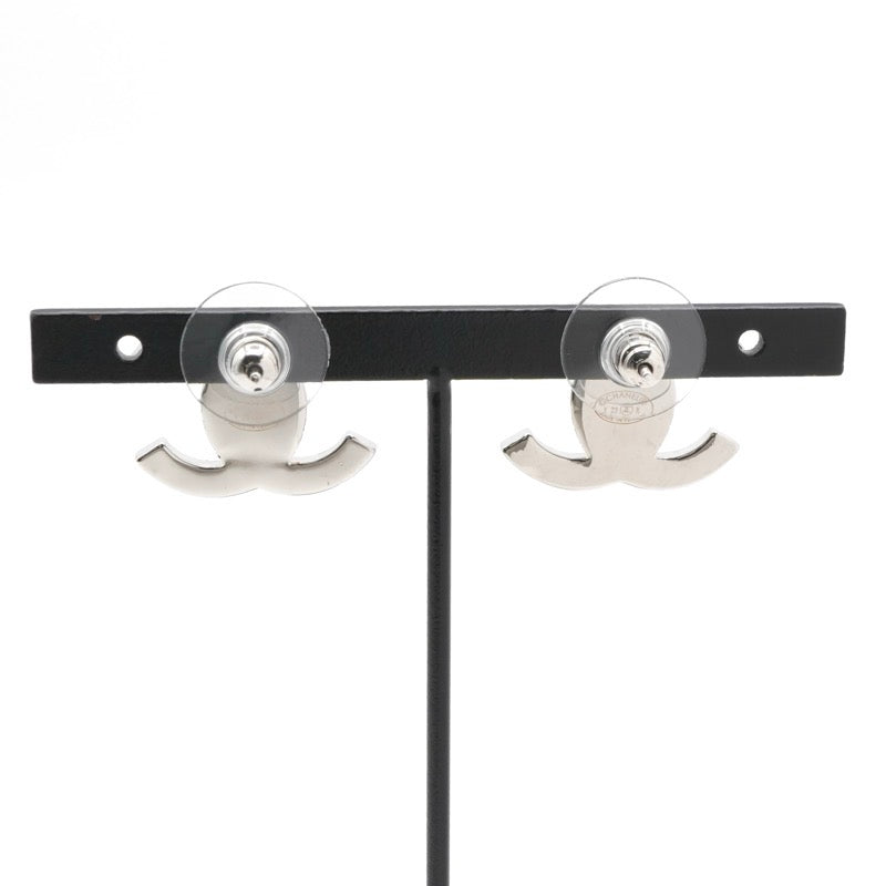 シャネル CHANEL ピアス イヤリング シルバー ココマーク ターンロック ラインストーン