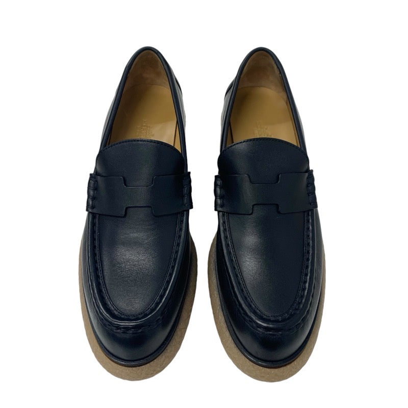 Hermes Dublin loafers leather shoes shoes leather black flat shoes