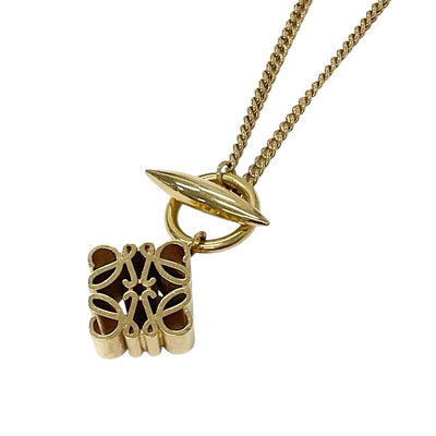 LOEWE Necklace Pendant Choker Gold Anagram Logo