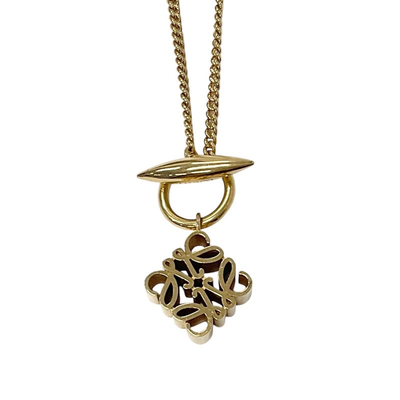 LOEWE Necklace Pendant Choker Gold Anagram Logo