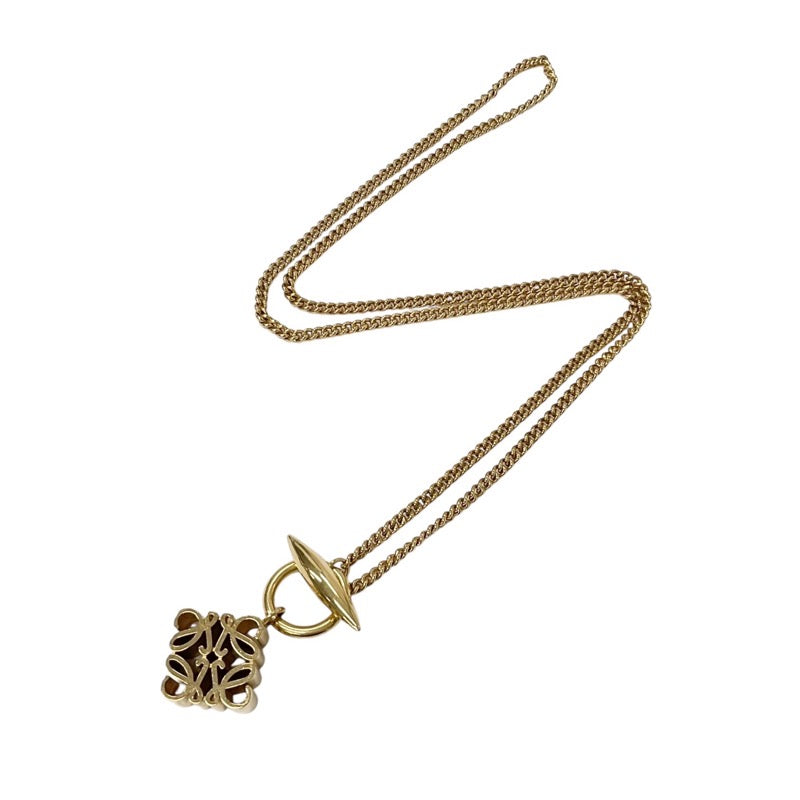 LOEWE Necklace Pendant Choker Gold Anagram Logo