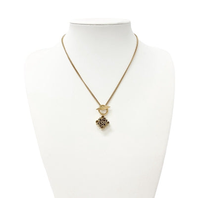 LOEWE Necklace Pendant Choker Gold Anagram Logo