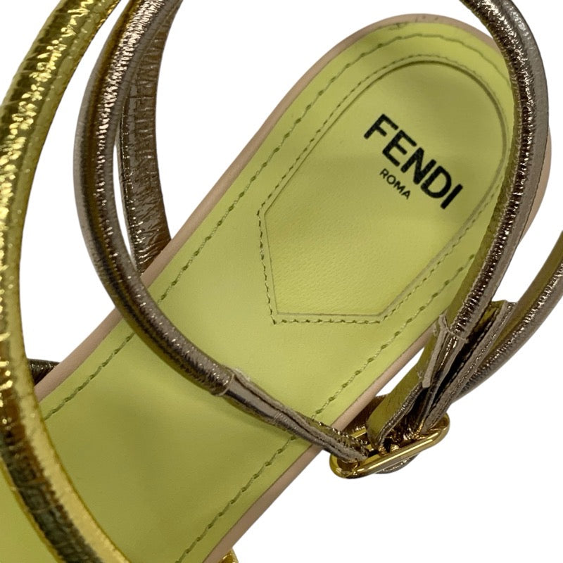 フェンディ FENDI ファースト サンダル 靴 シューズ レザー メタリックカラー ストラップ メタルヒール