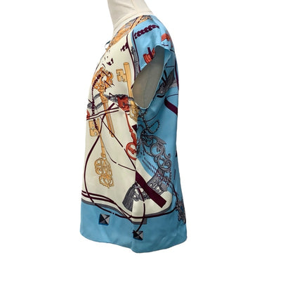 エルメス HERMES トップス シルク マルチカラー 未使用 ブラウス