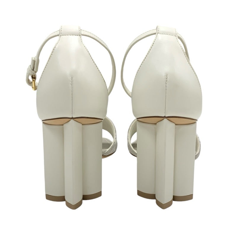 ルイヴィトン LOUIS VUITTON シルエットライン モノグラム サンダル 靴 シューズ キャンバス レザー ライトグレー ホワイト アンクルストラップ