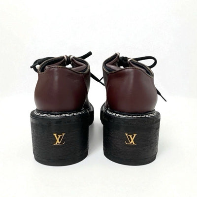 ルイヴィトン LOUIS VUITTON ボブールライン モノグラム ローファー 革靴 靴 シューズ レザー ブラウン ダービーシューズ レースアップシューズ