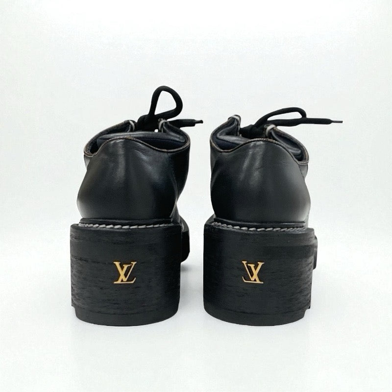 ルイヴィトン LOUIS VUITTON ボブールライン ローファー 革靴 靴 シューズ レザー ブラック ブラウン ダービーシューズ レースアップシューズ