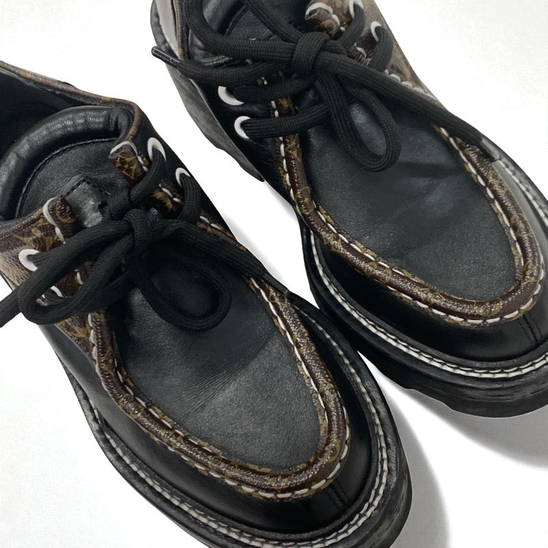 ルイヴィトン LOUIS VUITTON ボブールライン ローファー 革靴 靴 シューズ レザー ブラック ブラウン ダービーシューズ レースアップシューズ