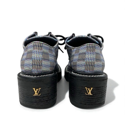 ルイヴィトン LOUIS VUITTON ボブールライン モノグラム ローファー 革靴 靴 シューズ レザー ブラック マルチカラー ダービーシューズ レースアップシューズ