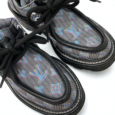 ルイヴィトン LOUIS VUITTON ボブールライン モノグラム ローファー 革靴 靴 シューズ レザー ブラック マルチカラー ダービーシューズ レースアップシューズ