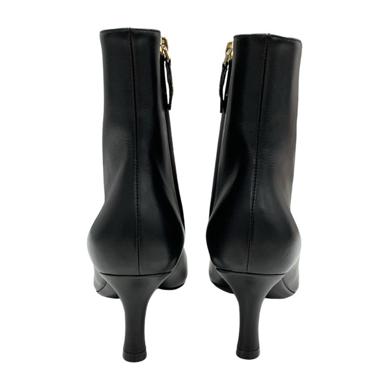 ルイヴィトン LOUIS VUITTON ロータリーライン ブーツ ショートブーツ 靴 シューズ レザー ブラック 黒 ゴールド ロゴ金具 アンクルブーツ