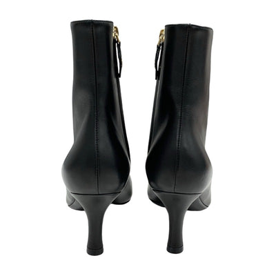 ルイヴィトン LOUIS VUITTON ロータリーライン ブーツ ショートブーツ 靴 シューズ レザー ブラック 黒 ゴールド ロゴ金具 アンクルブーツ