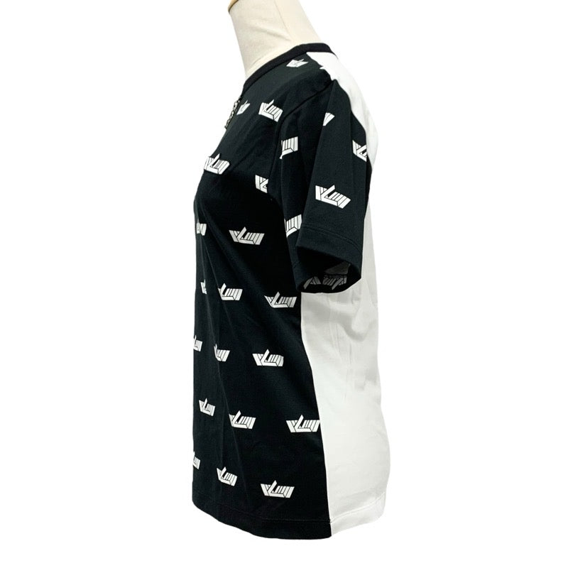 ルイヴィトン LOUIS VUITTON LVヴィテス トップス コットン ブラック ホワイト ワッペン Ｔシャツ シルバーチェーン