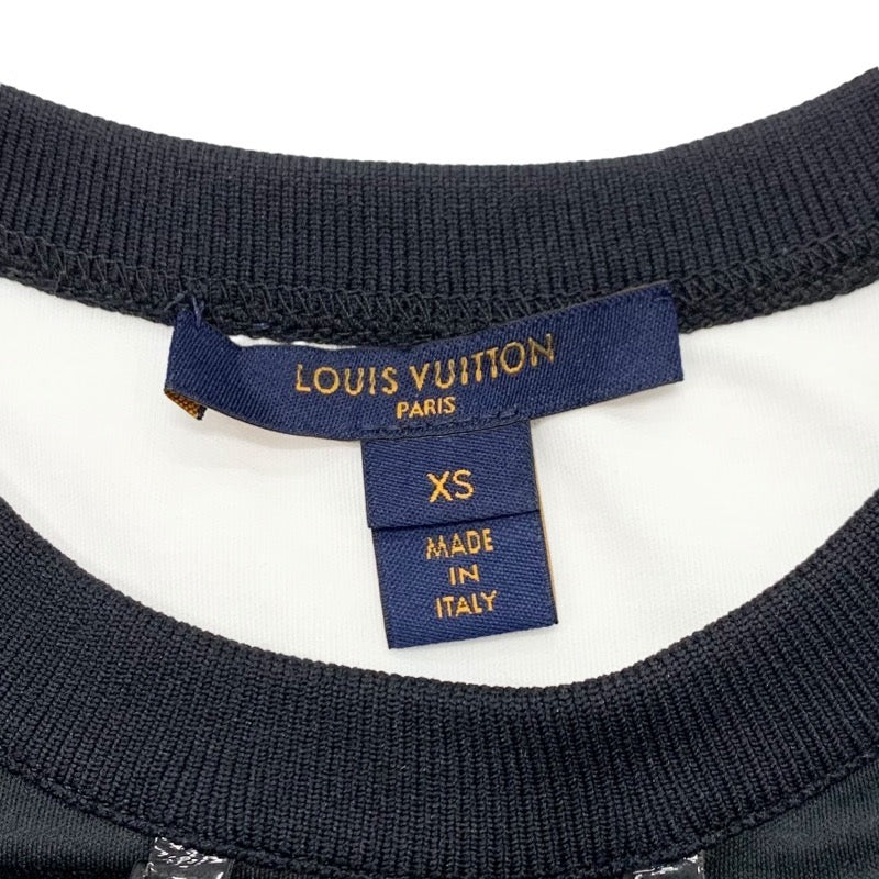 ルイヴィトン LOUIS VUITTON LVヴィテス トップス コットン ブラック ホワイト ワッペン Ｔシャツ シルバーチェーン