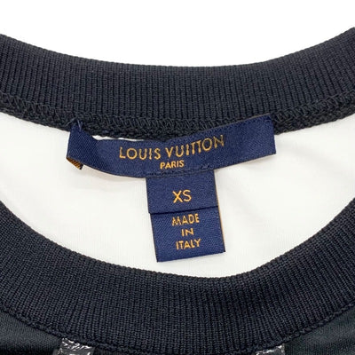 ルイヴィトン LOUIS VUITTON LVヴィテス トップス コットン ブラック ホワイト ワッペン Ｔシャツ シルバーチェーン