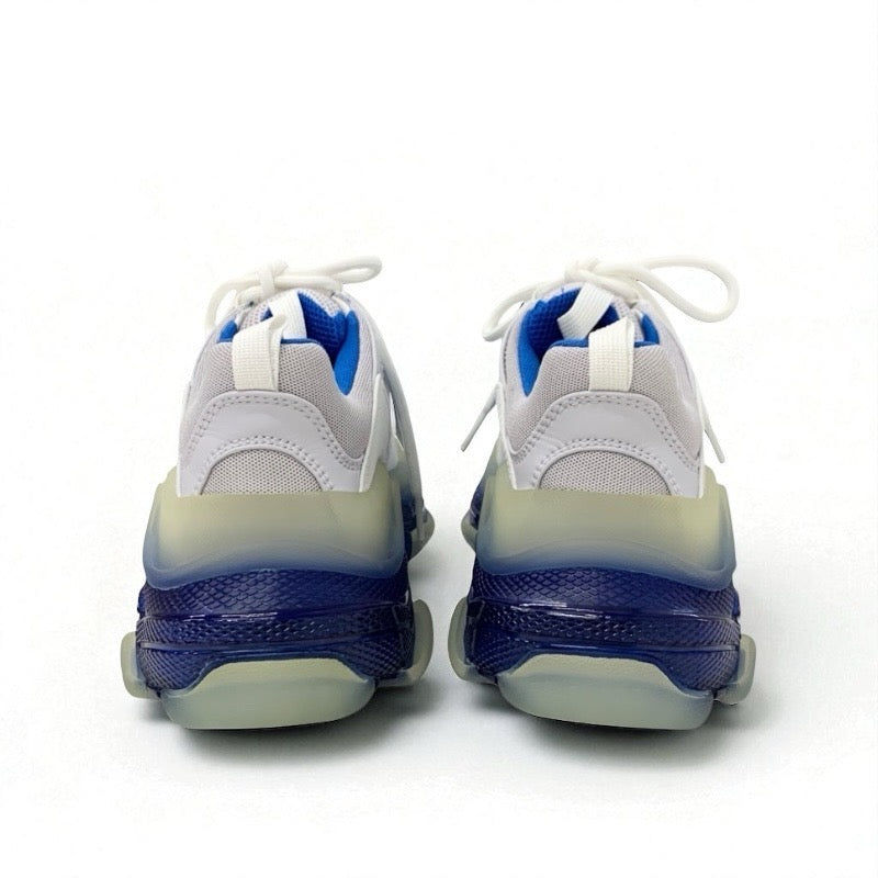 バレンシアガ BALENCIAGA トリプルS スニーカー 靴 シューズ レザー ホワイト ブルー 未使用 ロゴ メッシュ
