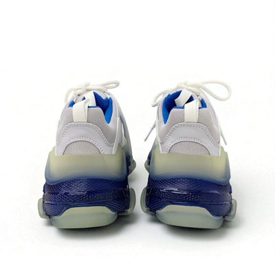 バレンシアガ BALENCIAGA トリプルS スニーカー 靴 シューズ レザー ホワイト ブルー 未使用 ロゴ メッシュ