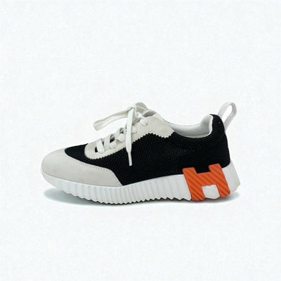 エルメス HERMES バウンシング スニーカー 靴 シューズ スエード メッシュ ブラック ホワイト オレンジ