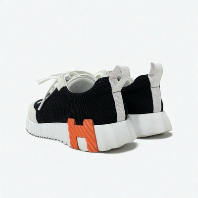 エルメス HERMES バウンシング スニーカー 靴 シューズ スエード メッシュ ブラック ホワイト オレンジ