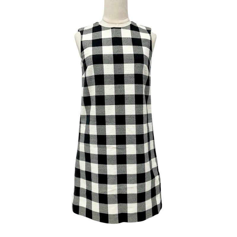 ドルチェアンドガッバーナ DOLCE&GABBANA ワンピース コットン ブラック ホワイト バックジップ チェック