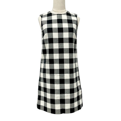 ドルチェアンドガッバーナ DOLCE&GABBANA ワンピース コットン ブラック ホワイト バックジップ チェック