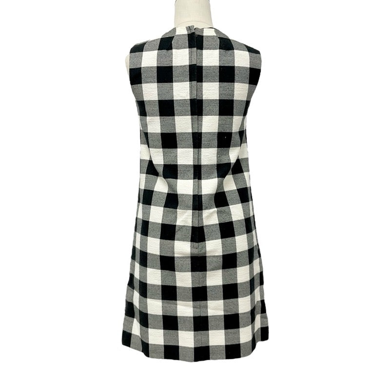 ドルチェアンドガッバーナ DOLCE&GABBANA ワンピース コットン ブラック ホワイト バックジップ チェック