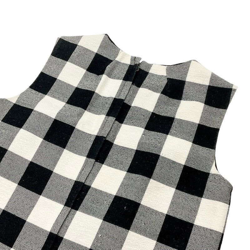 ドルチェアンドガッバーナ DOLCE&GABBANA ワンピース コットン ブラック ホワイト バックジップ チェック