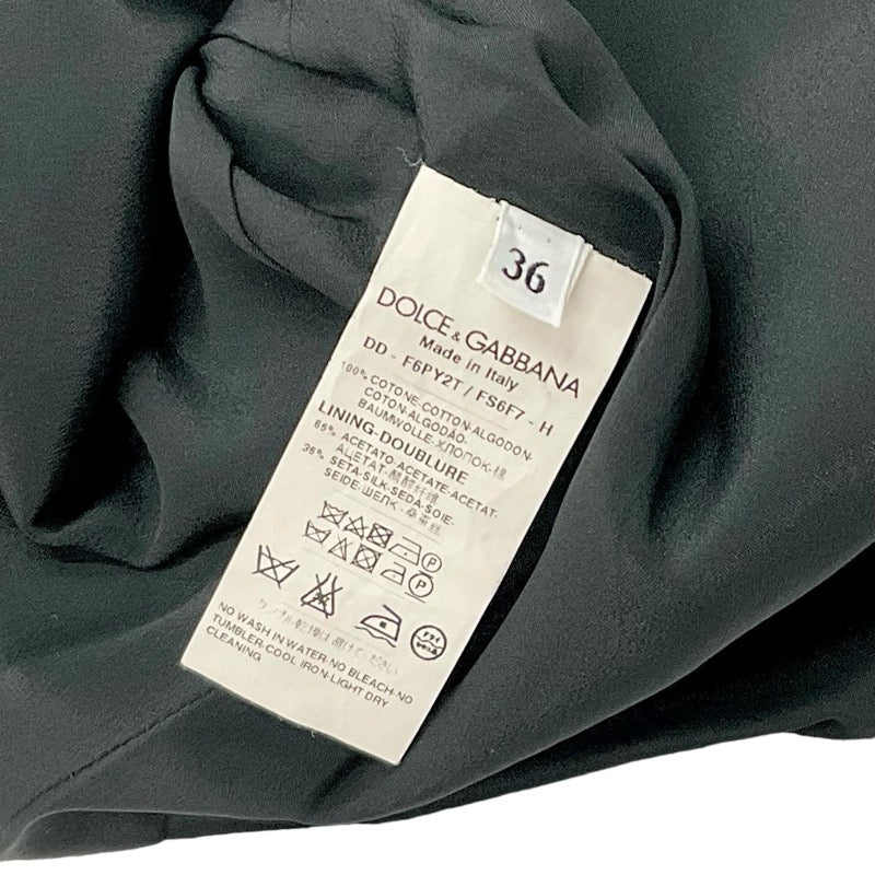 ドルチェアンドガッバーナ DOLCE&GABBANA ワンピース コットン ブラック ホワイト バックジップ チェック