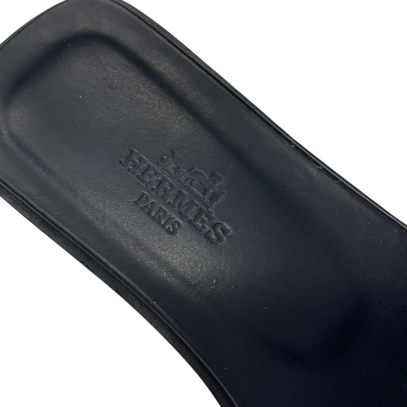 エルメス HERMES オラン サンダル 靴 シューズ スエード ピンクベージュ ミュール フラットサンダル ラインストーン