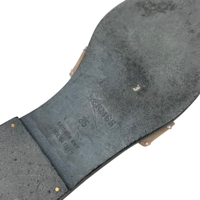 エルメス HERMES オラン サンダル 靴 シューズ スエード ピンクベージュ ミュール フラットサンダル ラインストーン